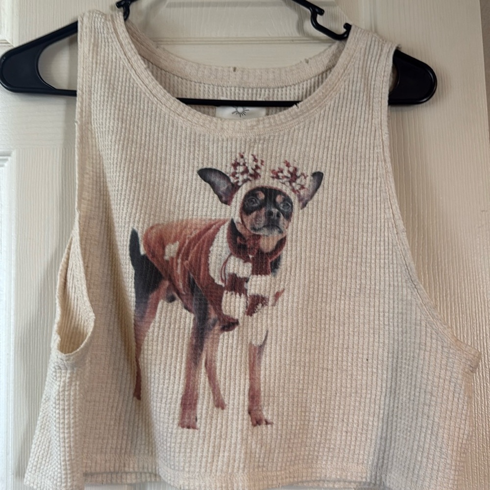 OFFLINE BY AERIE Womens Wow Waffle Knit Chihuahua Crop Tank Top, Size M, NWT